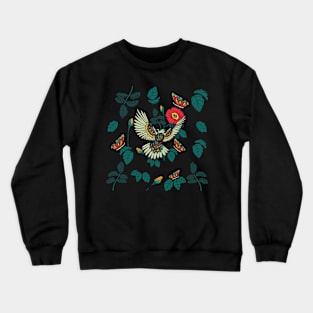 Pigeon colorful cute illustration Crewneck Sweatshirt